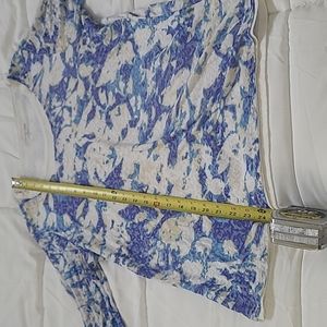 Coldwater Creek 3/4 sheer sleeve, double layer bodice top, L